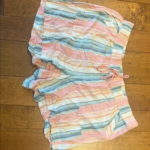 Lane Bryant Multicolor Striped Linen Women Shorts